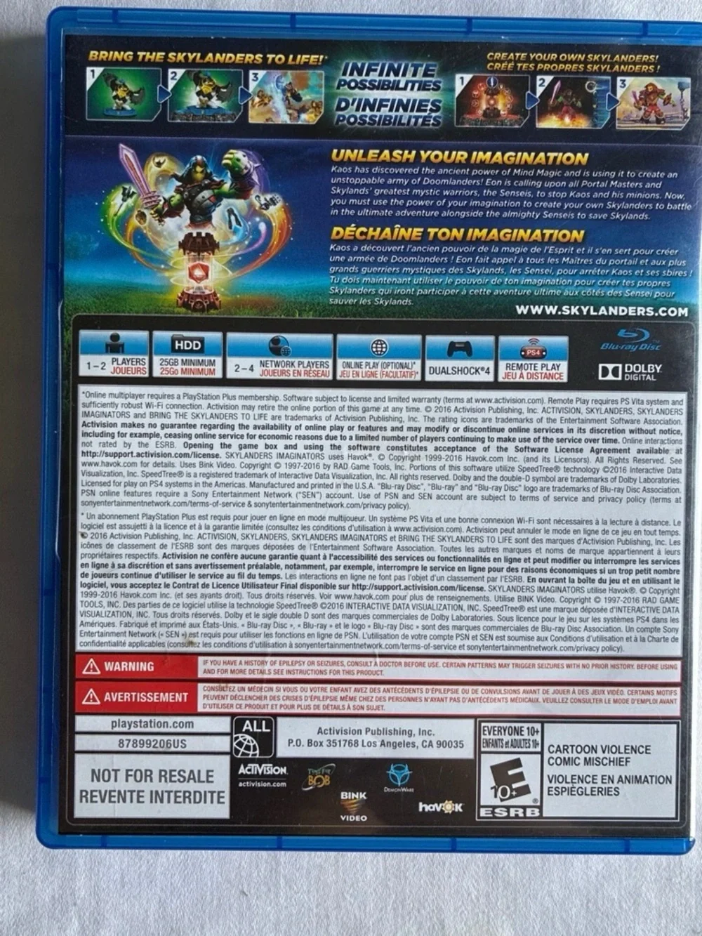Playstation 4 play skylanders
